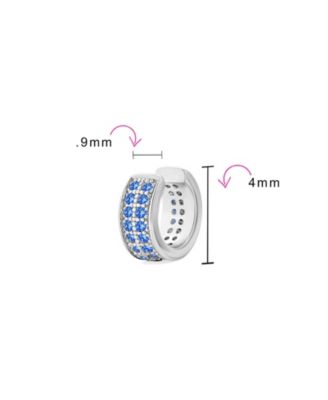 Simple Two Tone Cubic Zirconia Pave CZ One or Two Row Band Ear Cuffs Wrap Cartilage Earrings .925 Sterling