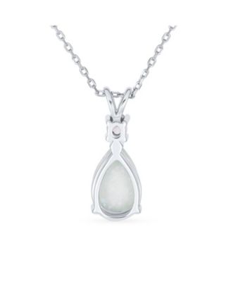Women's Infinity Teardrop Opal Pendant Necklace Rose Gold Plated Sterling Silver