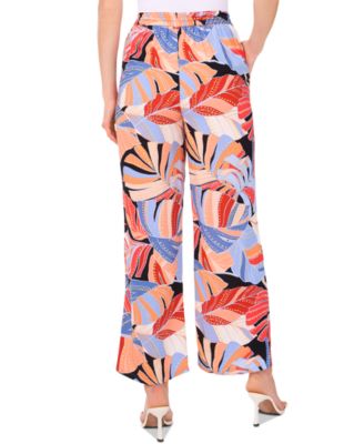 Women's Tropical-Print Drawstring-Waist Wide-Leg Pants, XS-3X