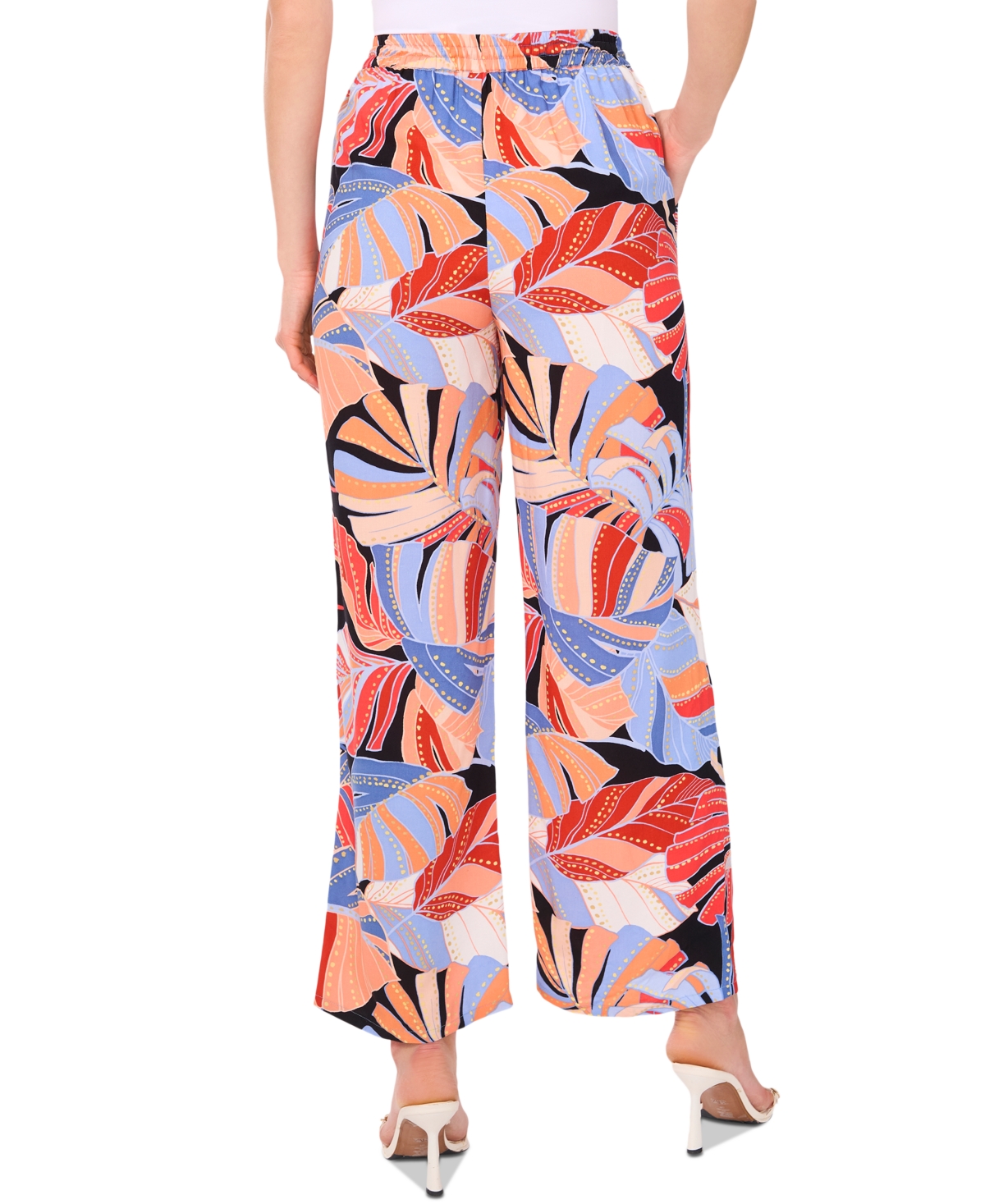 VINCE CAMUTO WOMEN'S TROPICAL-PRINT DRAWSTRING-WAIST WIDE-LEG PANTS, XS-3X 