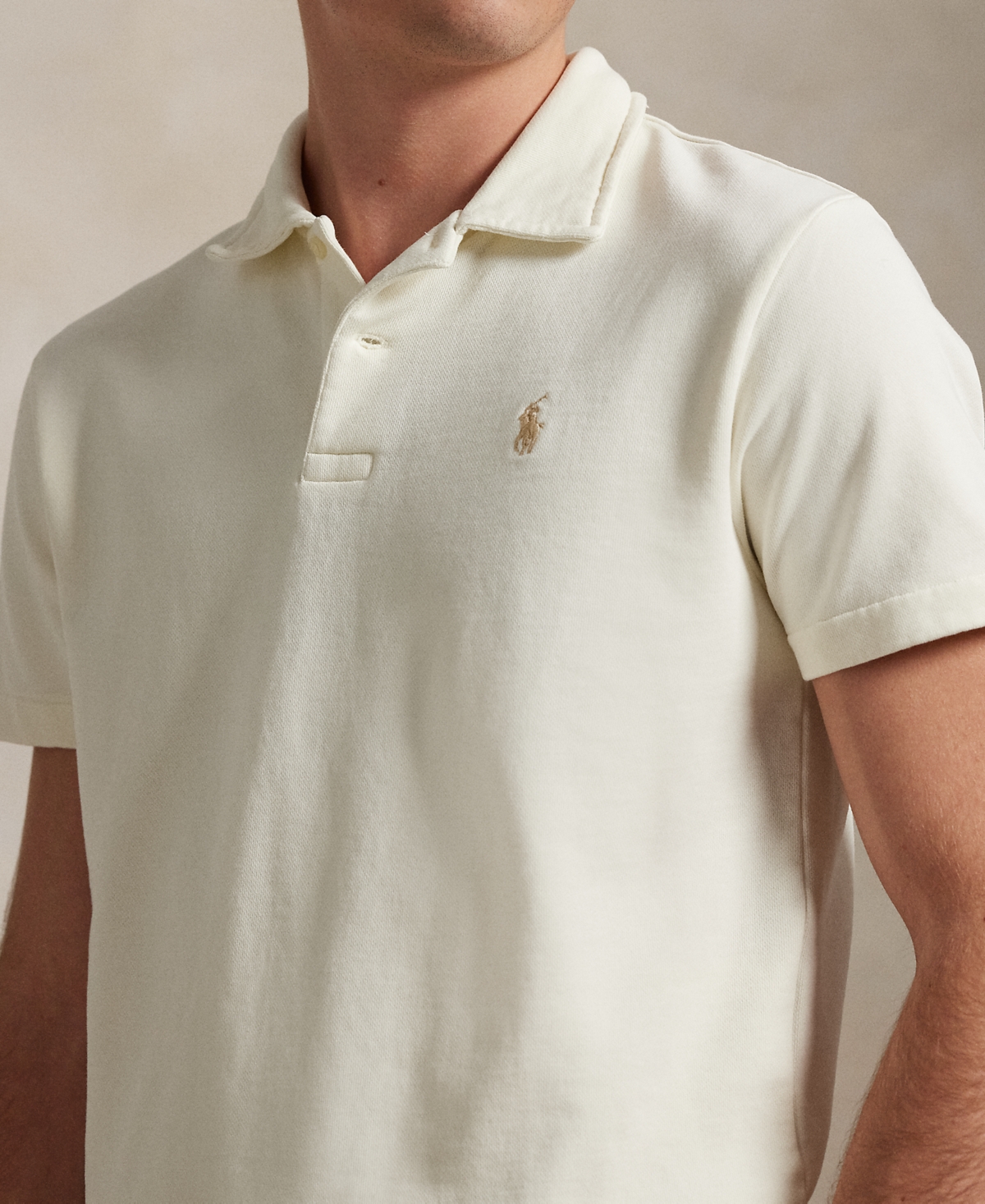 Polo Ralph Lauren Men's Loopback Fleece Polo-collar Sweatshirt In Neutral