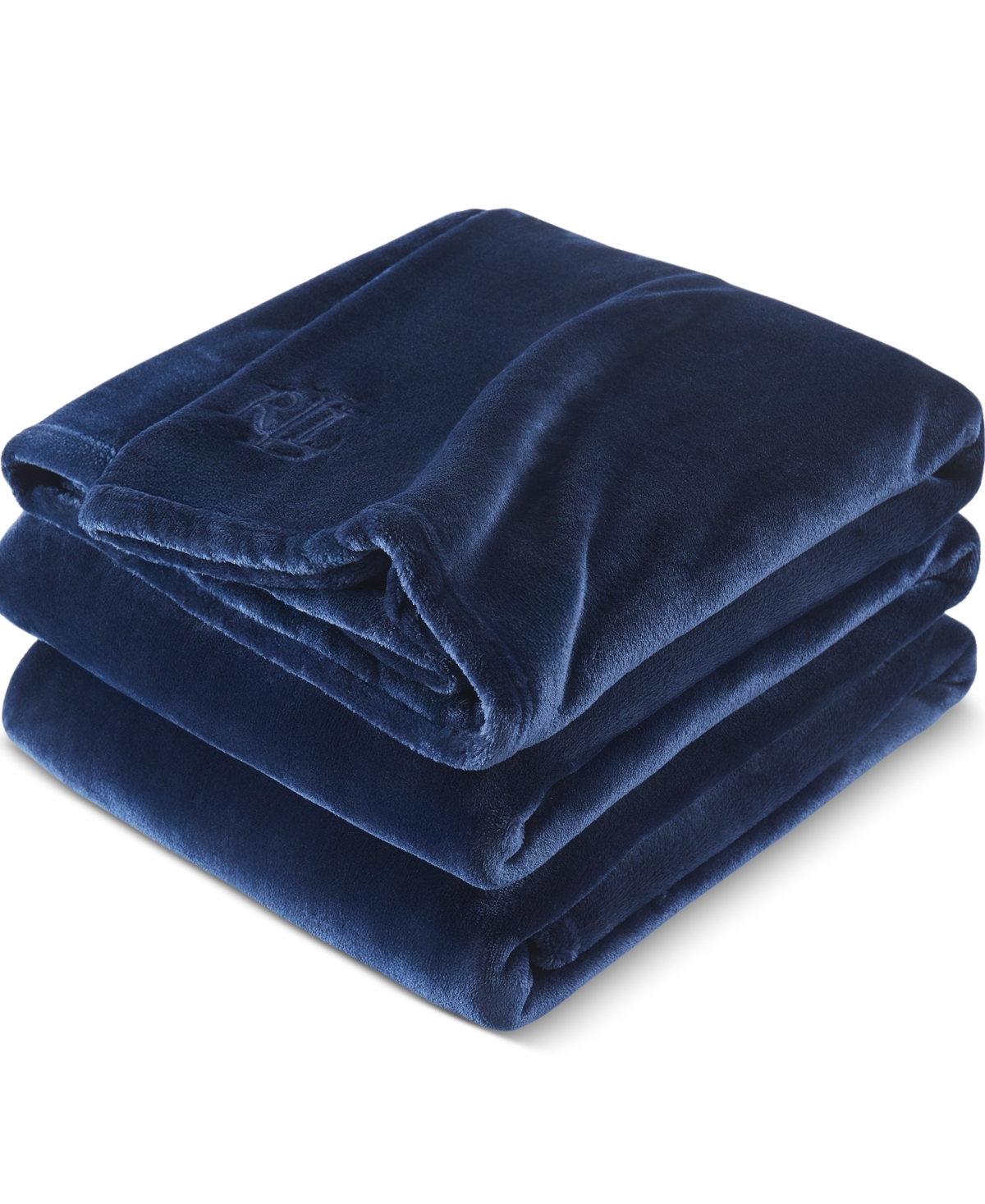 Ralph Lauren Micromink Plush Blanket, King In Navy