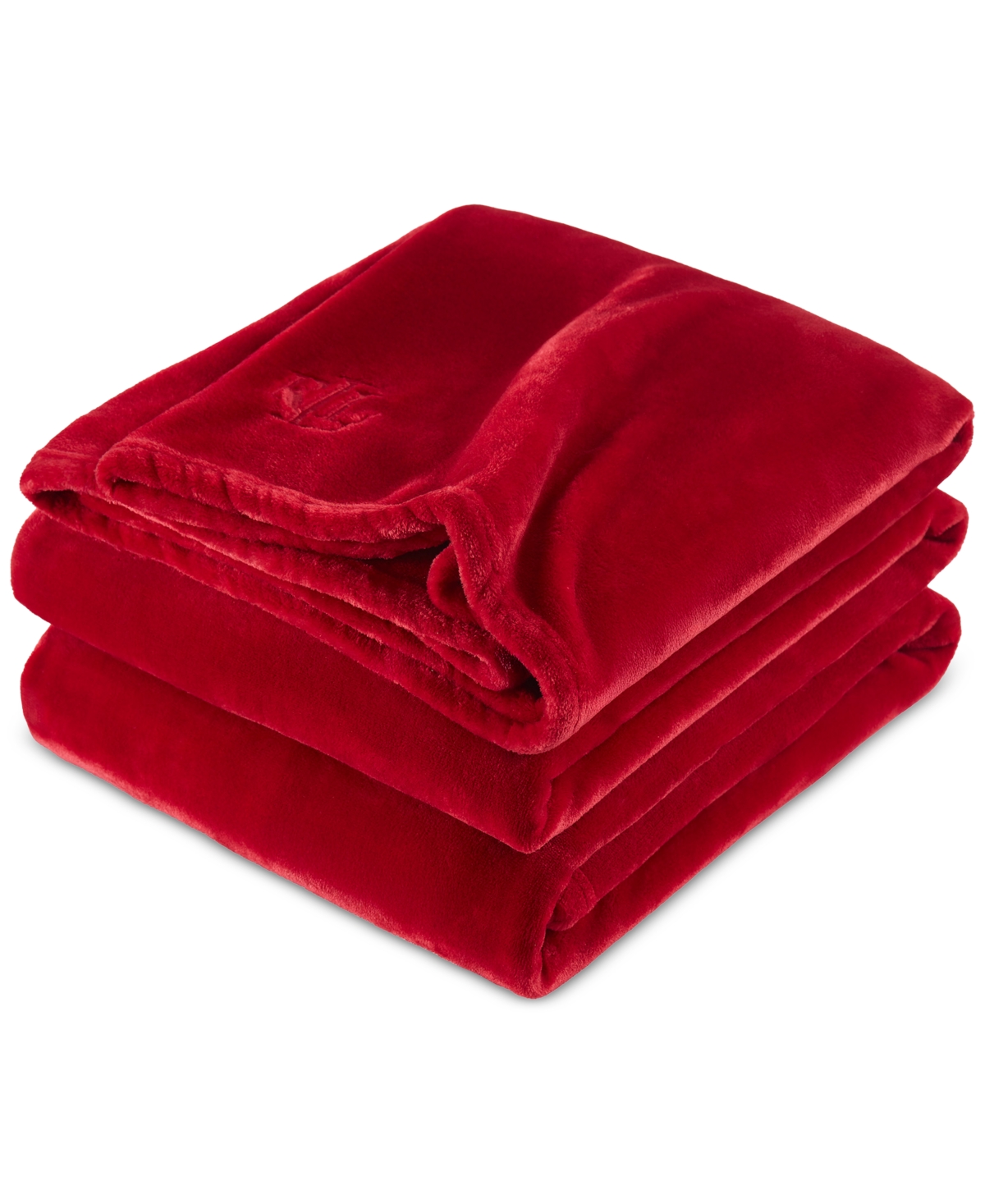 Ralph Lauren Micromink Plush Blanket, Full/queen In Red
