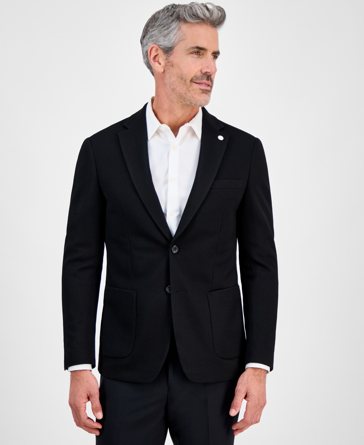 Men's Slim-Fit Waffle Stretch Sport Coat - Navy