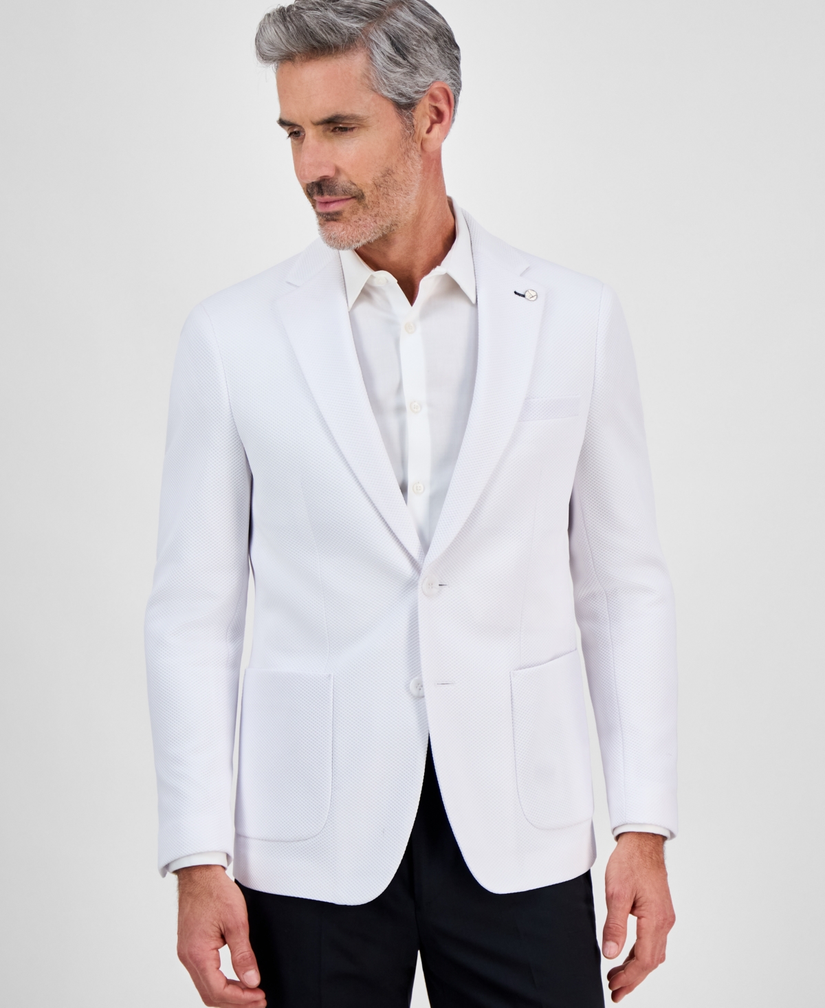 Men's Slim-Fit Waffle Stretch Sport Coat - Navy