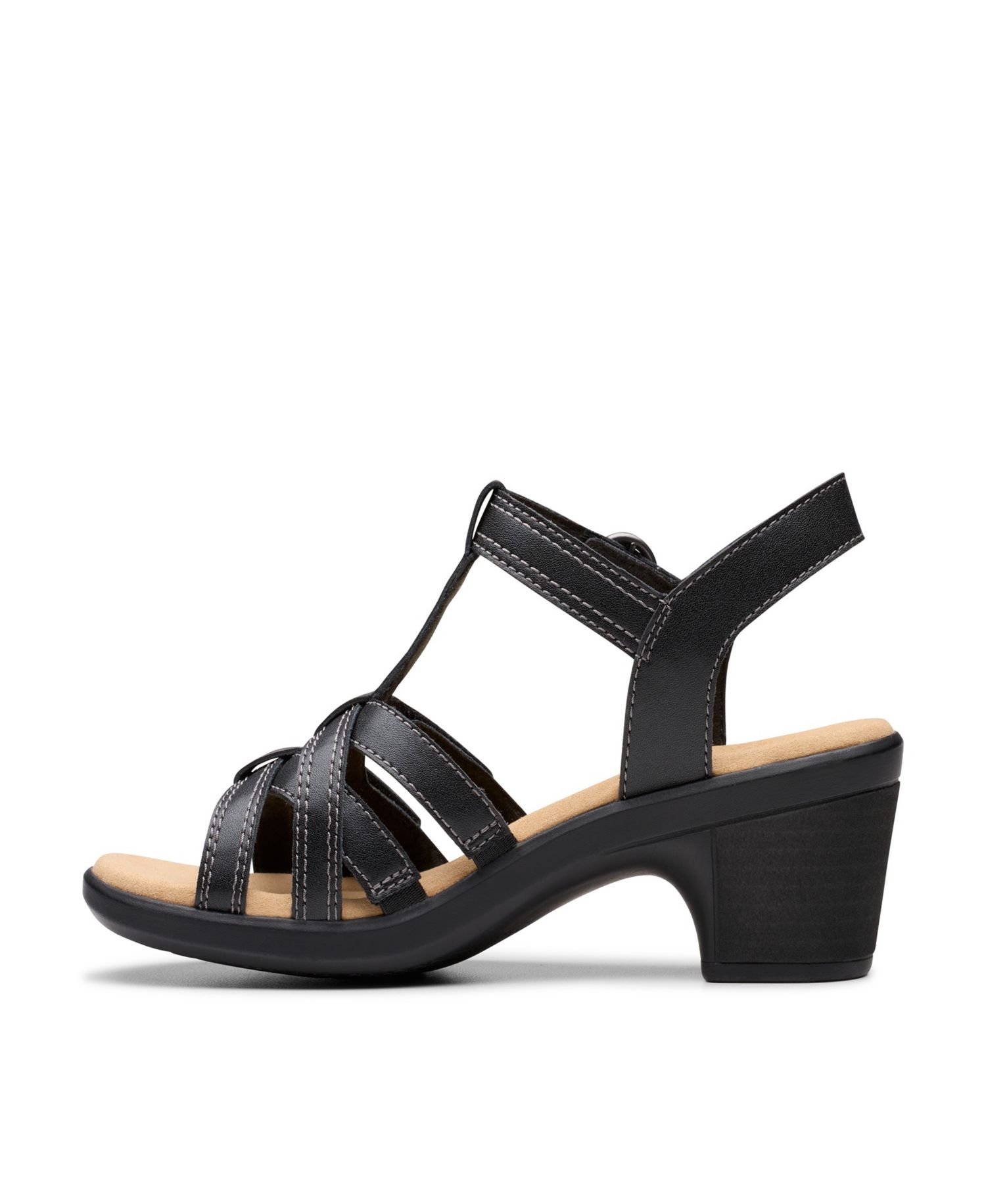 Emily2 Rose Leather Block Heel Sandals