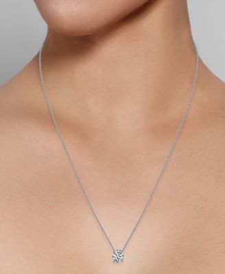 Diamond Solitaire 18" Pendant Necklace (1 ct. t.w.) in 14k White Gold