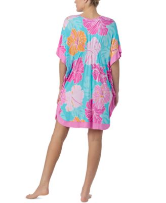 Women's Short Floral V-Neck Sleep Caftan