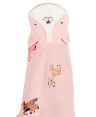 Baby Girls Cotton Dog-Print Sleep & Play Pajamas