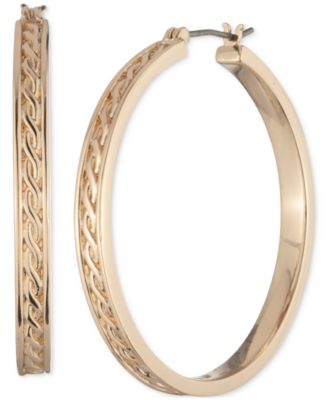 Lauren Ralph Lauren - Gold-Tone Rope Medium Hoop Earrings, 1.62"