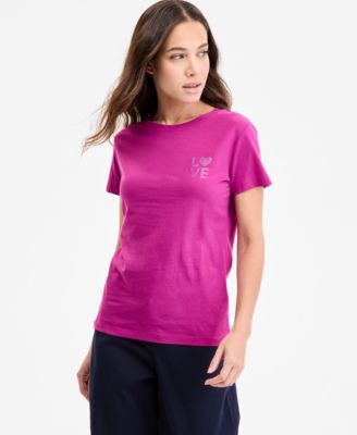 BOSS Orange - Women's Cotton Embellished-Graphic T-Shirt