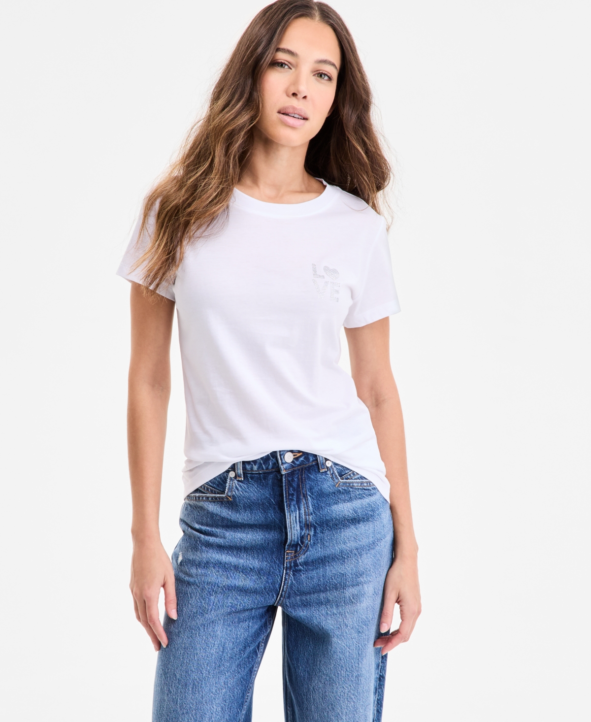 Women's Cotton Embellished-Graphic T-Shirt - Magenta