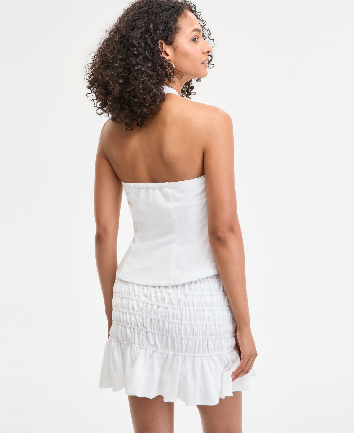 Bar Iii Women's Button-front Halter Top, Exclusively At Macy's