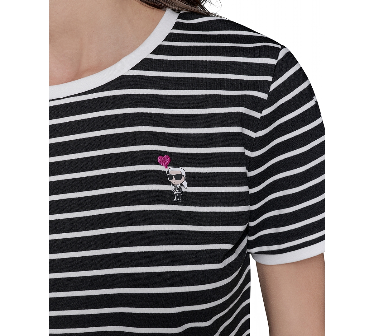Shop Karl Lagerfeld Women's Striped T-shirt