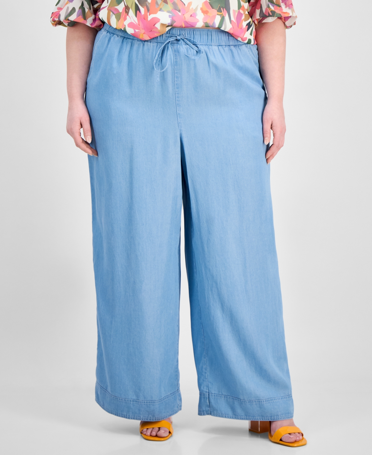 Vince Camuto Plus Size Drawstring-waist Wide-leg Pants