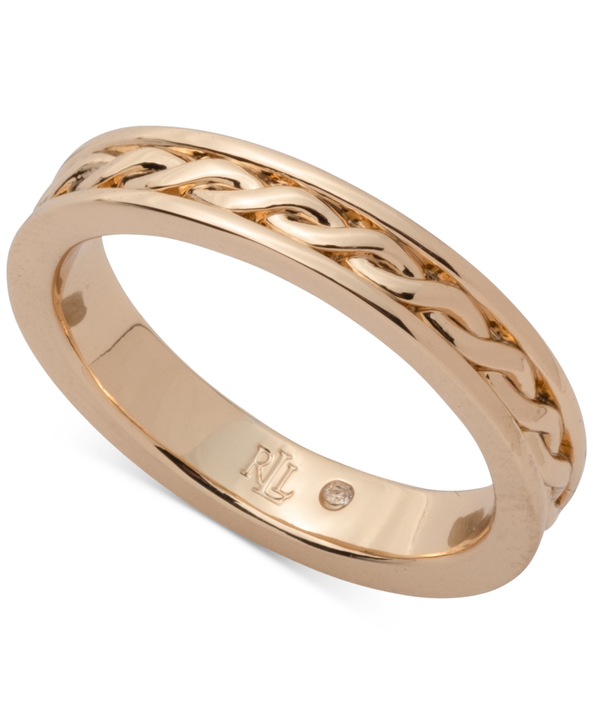 Gold-Tone Rope Band Ring - Gold