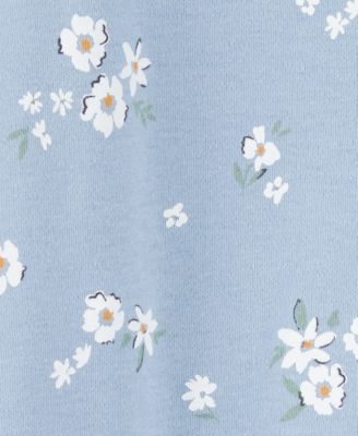 Baby Girls Floral 2-Way-Zip Cotton Sleep & Play Footed Coverall