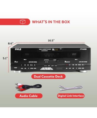 Dual Cassette Deck - High-Speed Dubbing & Mixtape Recorder - PT649D
