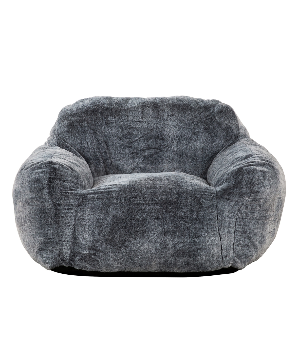 Primo International 30" Tore Faux Fur Foam Bean Bag Chair In Gray