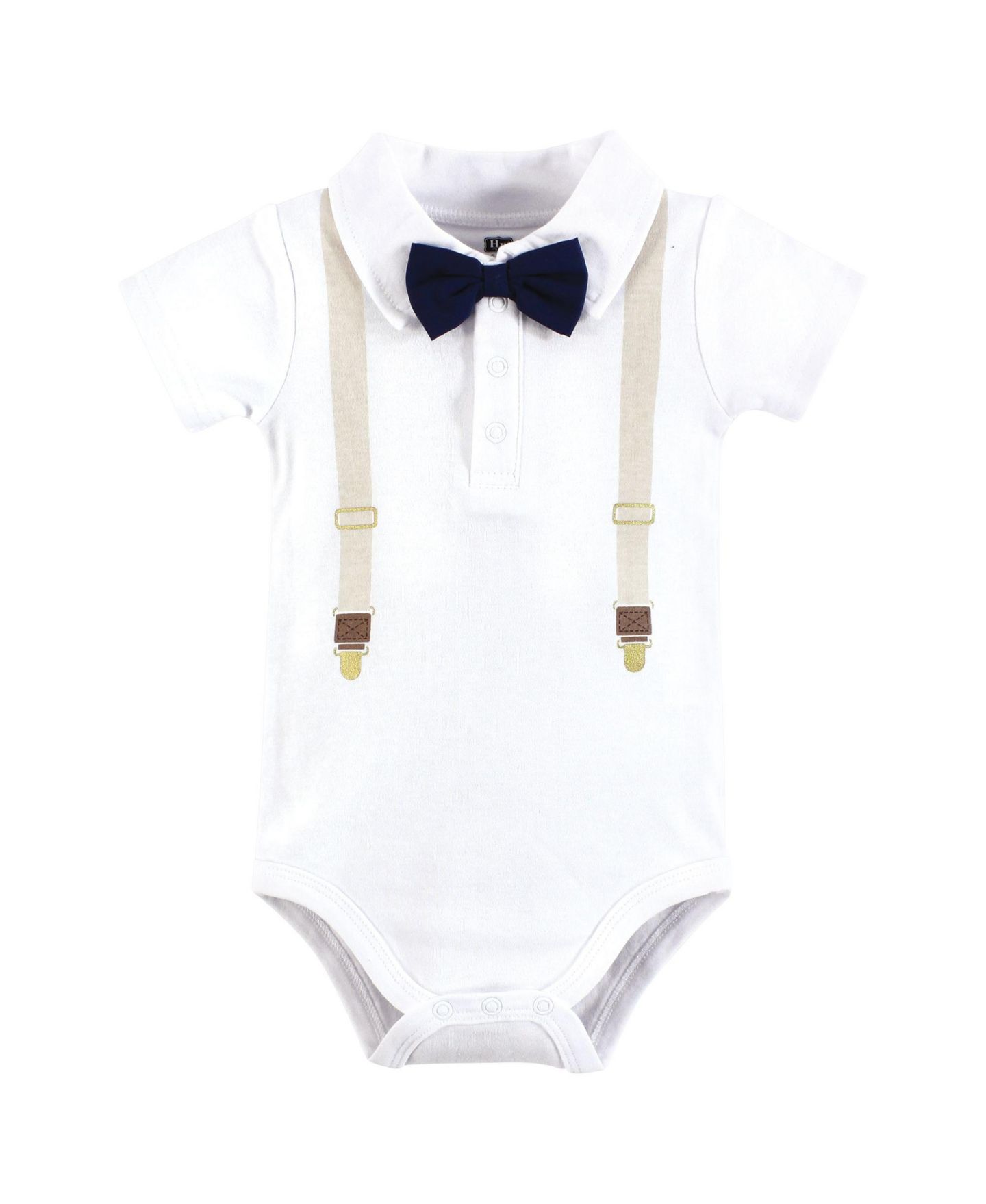 Комбинезоны Hudson Baby Triple Pack of Essential Cotton One-Piece Rompers для мальчиков-малышей, цвет: Бежевый тёмно-синий — фото 2
