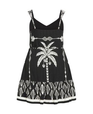 Plus Size Peta Border Print Dress