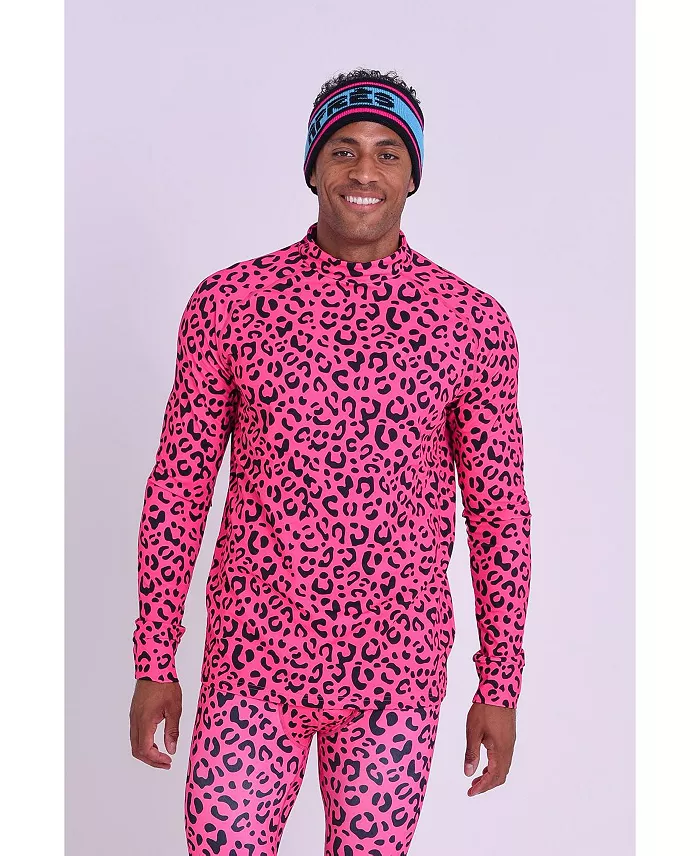 Men's Baselayer Top - Hotel California Pink Leopard