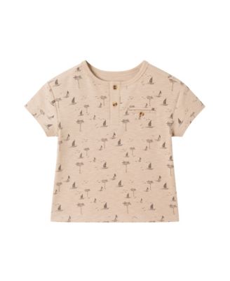 Toddler Boys Toddler/Child Washed Sailboat Henley and Shorts Set