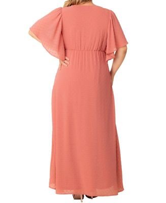 Plus Size Carmella Flutter Sleeve Gown