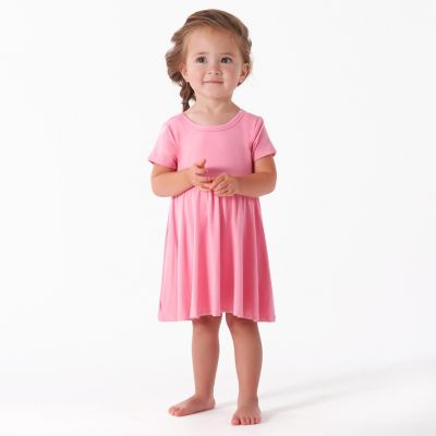 Toddler Girls Pink Lemonade Short Sleeve Twirl Dress