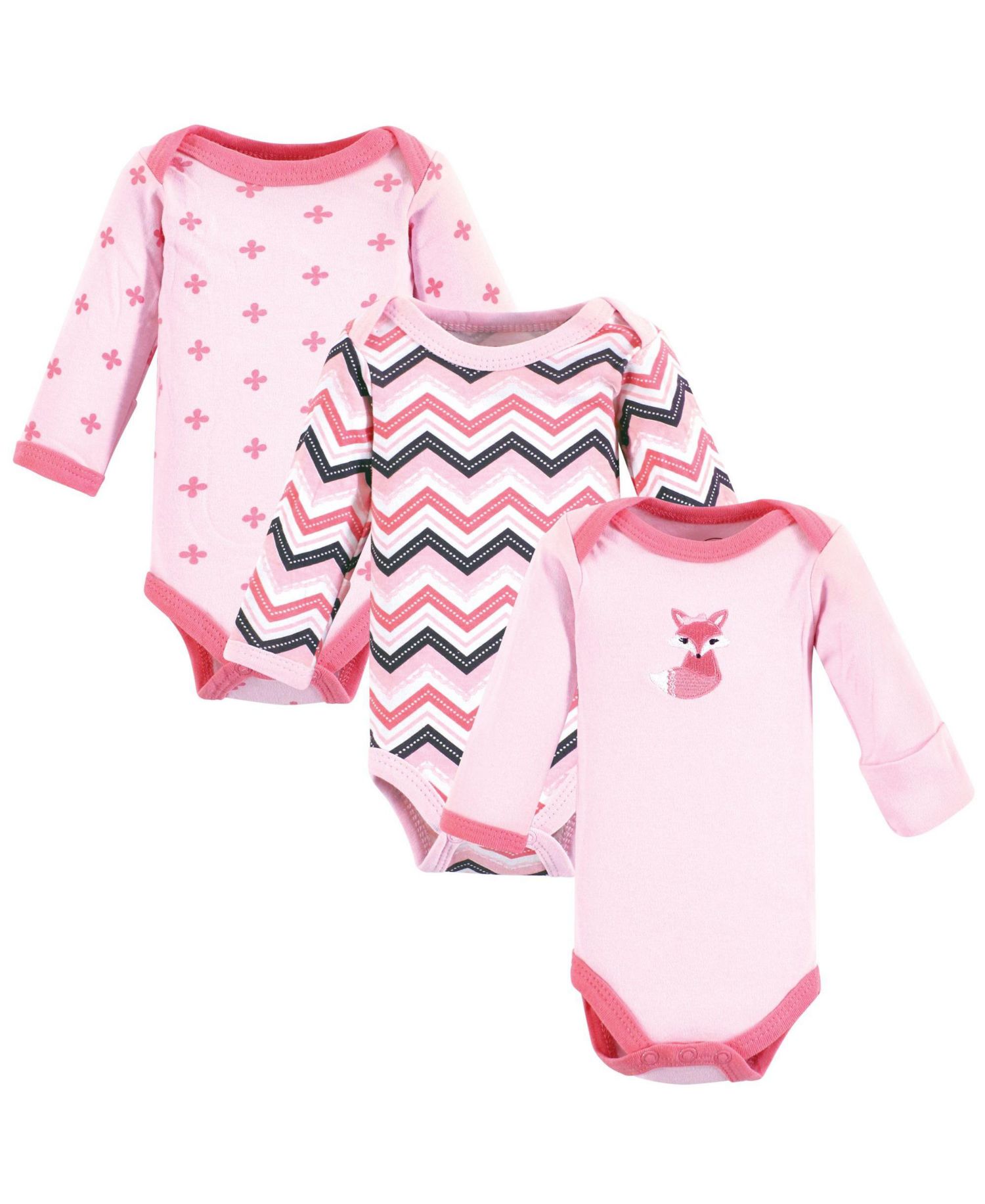 Baby Girls Preemie Long Sleeve Bodysuits 3pk - Foxy