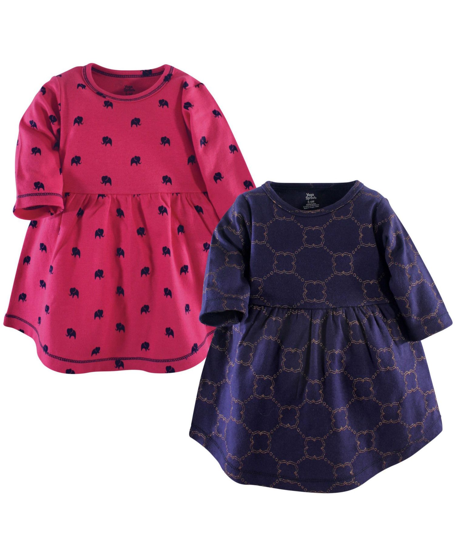 Baby Girls Comfy Warm All-Day Long Sleeve Dress 2Pk
