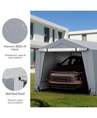 10 x 20 Feet Outdoor Heavy-Duty Carport with 2 Doors-10 x 20 ft