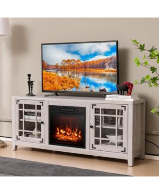 58 Inch Fireplace TV Stand with Adjustable Shelves for TVs up to 65 Inch
