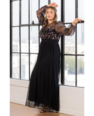 Plus Size Eternal Embroidered Bodice Evening Gown