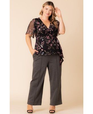 Plus Size Rosalie Embroidered Wrap Top