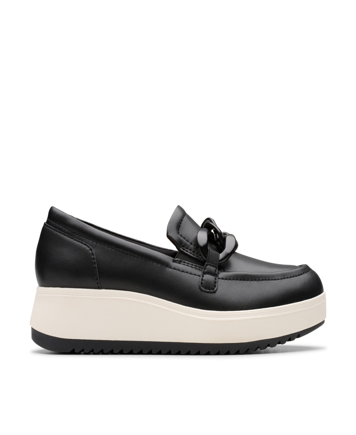 Clarks Women's Collection Zylah May Shoes In Black,white Leather