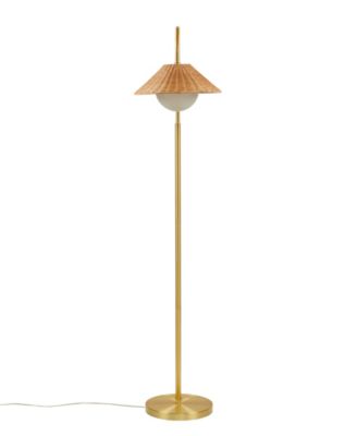 66" Laguna Rattan Weave Shade Iron Floor Lamp