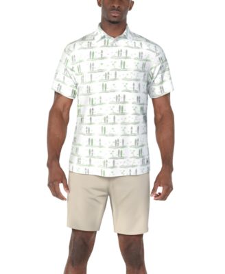 Men's Surfboard-Print Polo Shirt