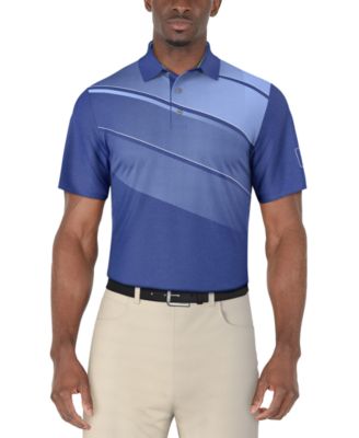 PGA TOUR - Men's Heather Stripe Colorblocked Polo Shirt