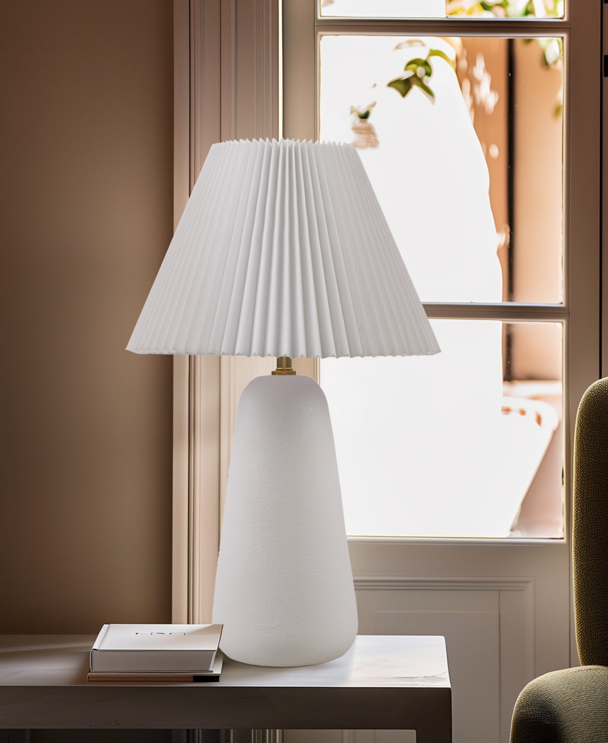 Ink+ivy 21" Veluna Textured Ceramic Table Lamp In Pink