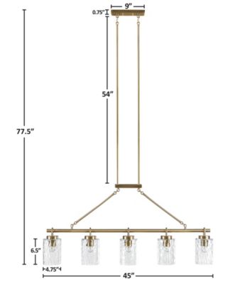 77.5" Curiana 5-light Linear Iron Chandelier