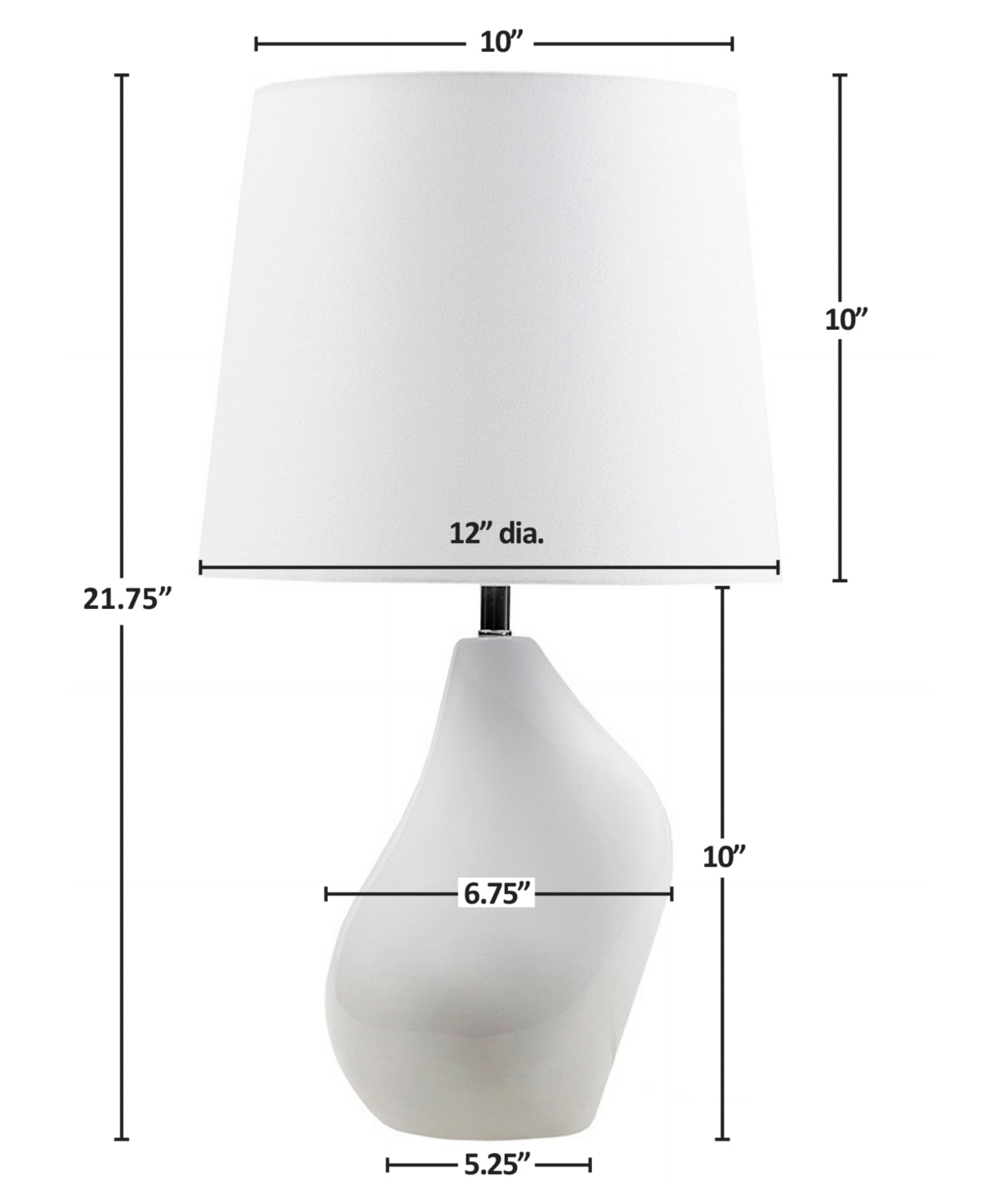 Ink+ivy 21.75" Zenglossy Asymmetrical Ceramic Table Lamp In Gray