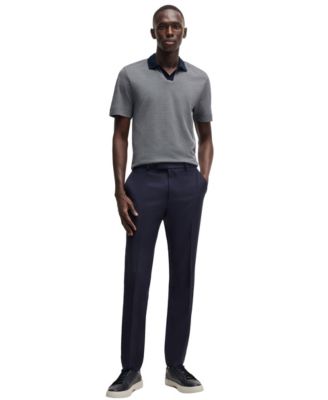 Men's Cotton Silk Dot-Pattern Polo Shirt