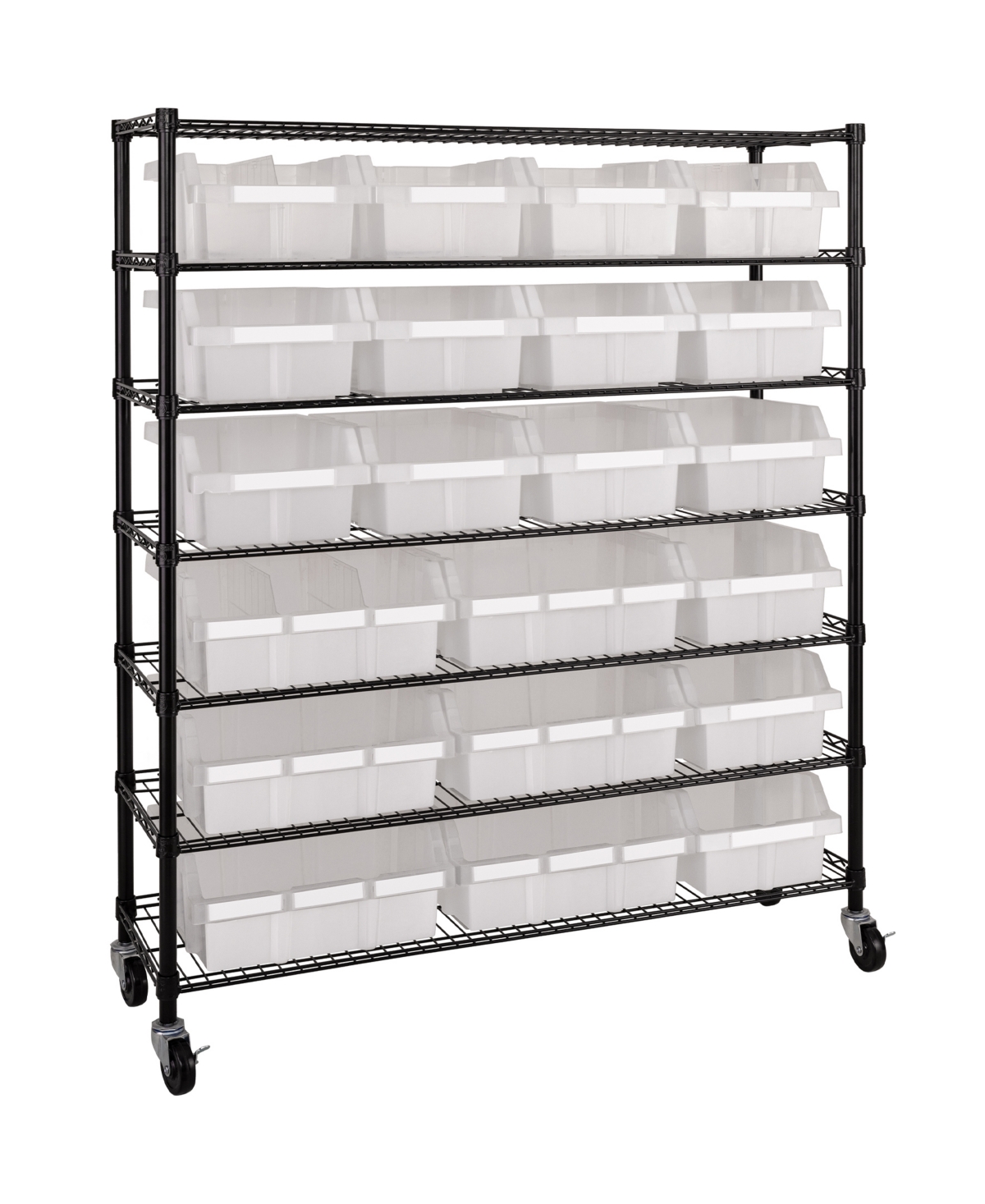 7-Tier 21 Bin Rack System - Translucent