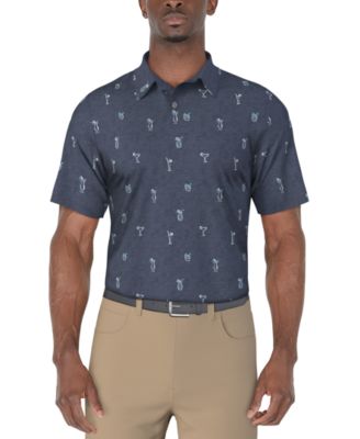 PGA TOUR - Men's Drink-Print Short-Sleeve Polo Shirt
