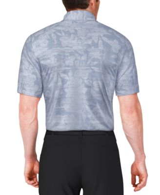 Men's Distressed Floral Print Polo Shirt