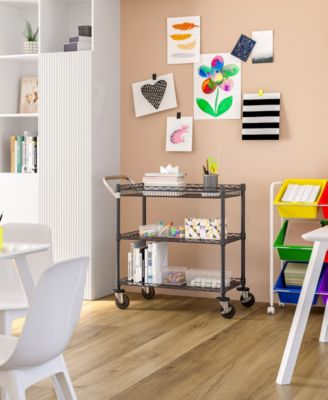 3-Tier Utility Cart with Shelf Liners