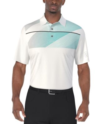 PGA TOUR - Men's Short Sleeve Diagonal Chest Stripe Golf Polo Shirt