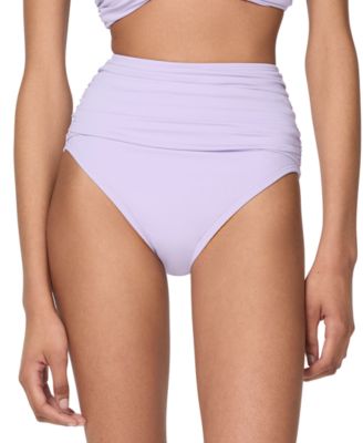Women's Ruched High-Waist Bikini Bottoms 