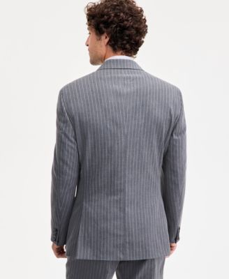 Men's Classic-Fit Pinstripe Double-Breasted Suit Separate Jacket